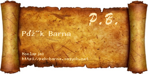 Pék Barna névjegykártya